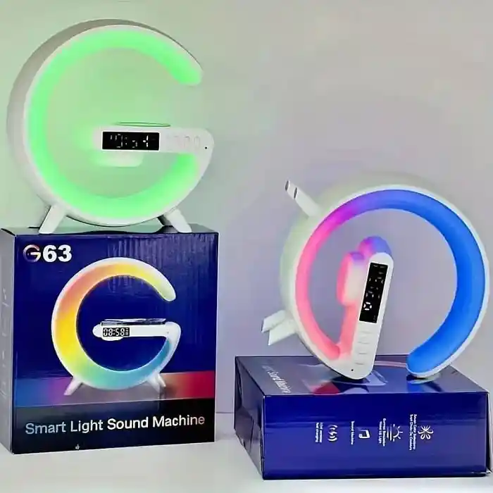 G63 Atmosphere Light Wireless Charger Bluetooth Speaker With RGB Light Clock Sunrise Wake-Up Light